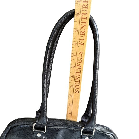 Cleo & Patek Leather Shoulder Bag Women's Black Modern Everyday Chic - Picture 6 of 9